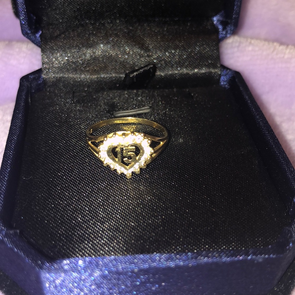 Gold quiceñera ring